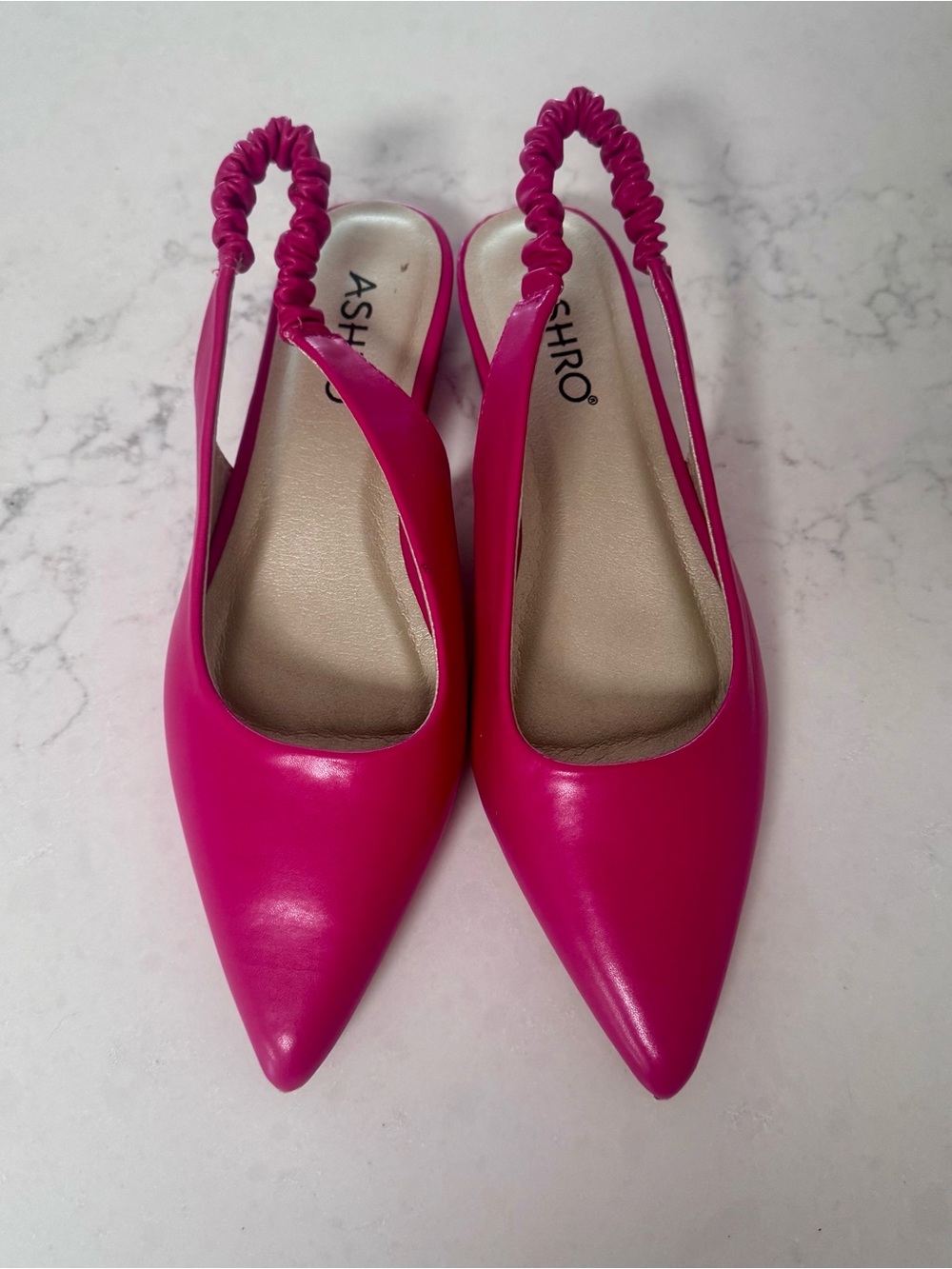 Ashro Fuchsia Pointed-Toe Slingback Flats